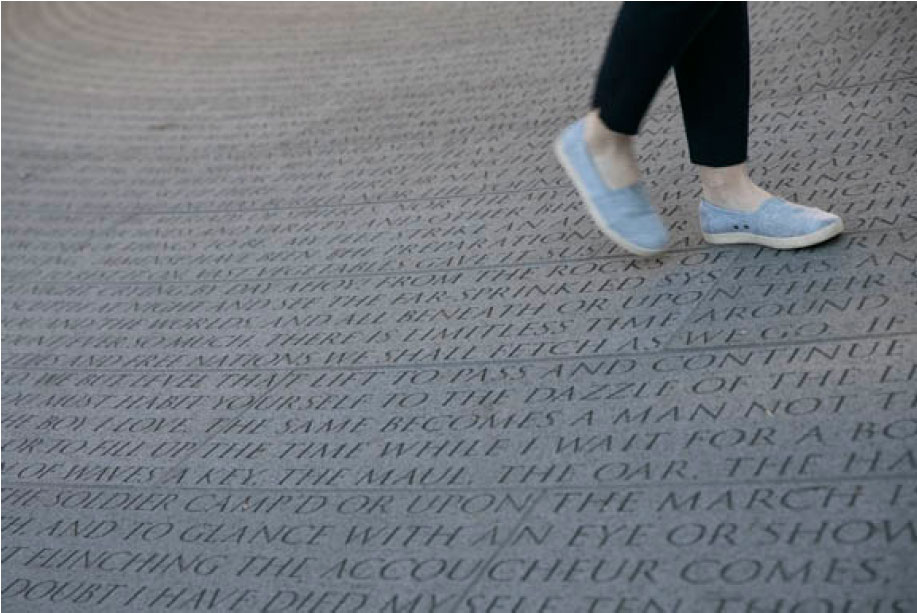 You have given me love, 2016 granite pavers Text: Selections from “Song of Myself” by Walt Whitman Permanent installation: New York City AIDS Memorial © 2016 Jenny Holzer, member Artists Rights Society (ARS), NY Photo: Ryan Lahiff