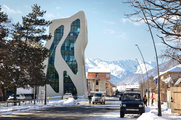 Police Station, Mestia, Georgia. Photo courtesy J Mayer H Archtiects