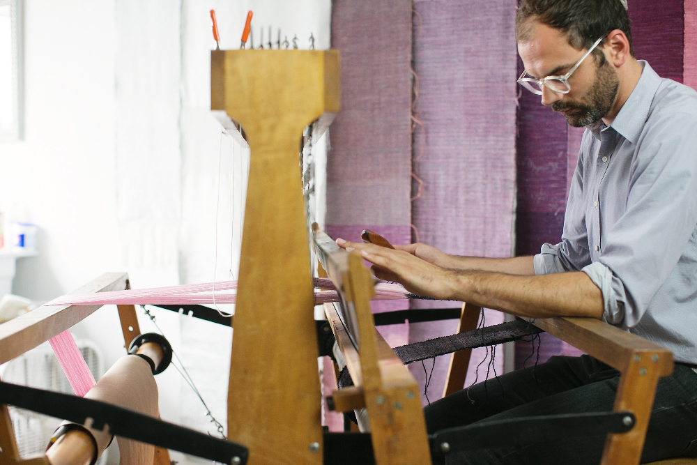 Josh Faught in the studio photographed by Andria Lo