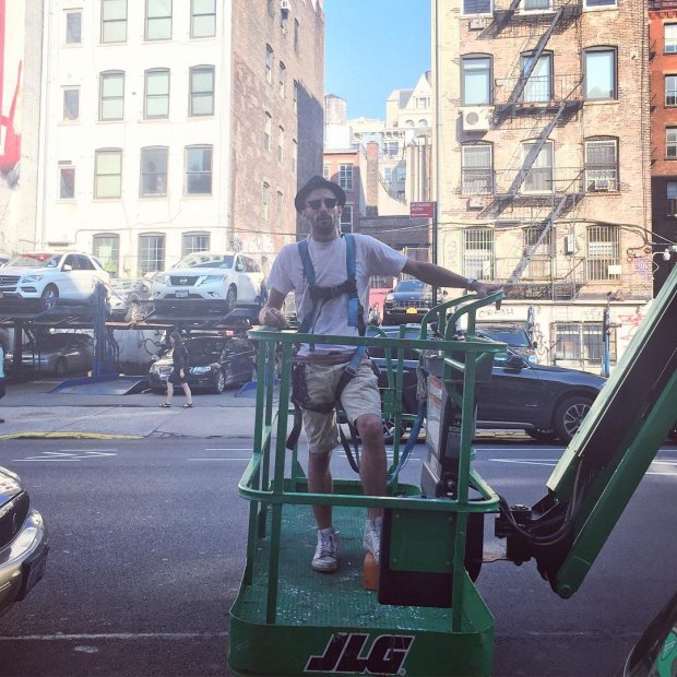 JR in New York, 2015. Image courtesy of Lucca Dahan-Fletcher