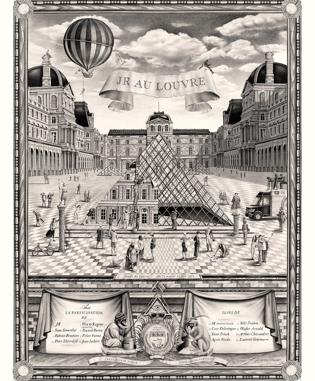JR's Louvre poster. Image courtesy of JR's Instagram