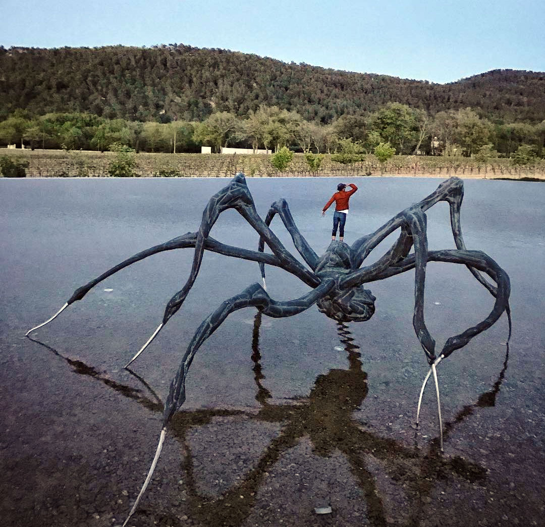 What's JR doing on top of that Louise Bourgeois spider?