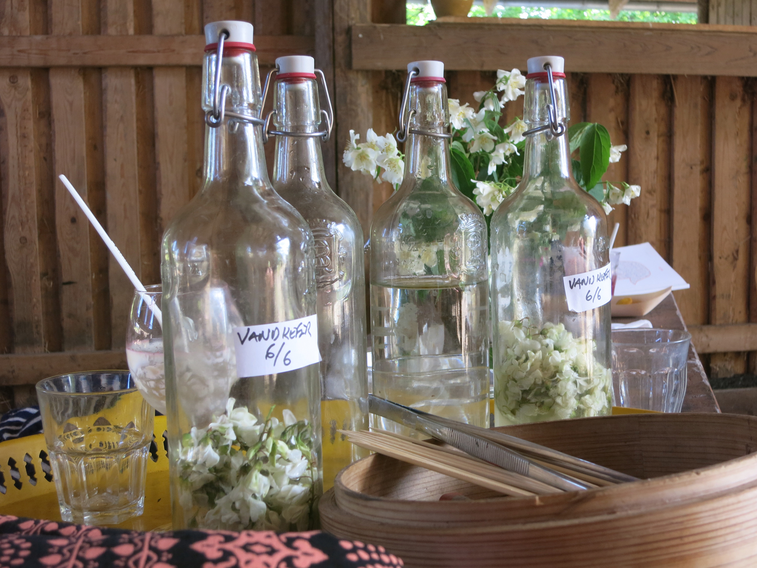 Kefir with Jasmine flowers made by Studio Olafur Eliasson's kitchen