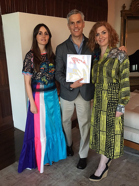 From left: London Uprising co-author Tania Fares, Phaidon CEO Keith Fox and Hala Achkar