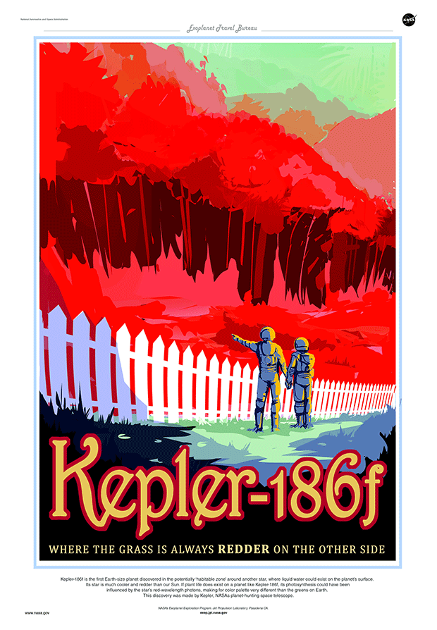 Kepler 186f tourist poster - JPL, NASA