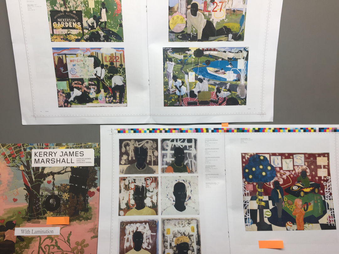 Our Kerry James Marshall Contemporary Artist Series monograph in production in the Phaidon Light Room