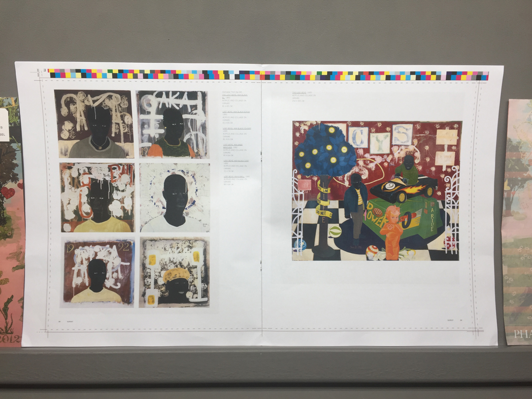 Our Kerry James Marshall Contemporary Artist Series monograph in production in the Phaidon Light Room