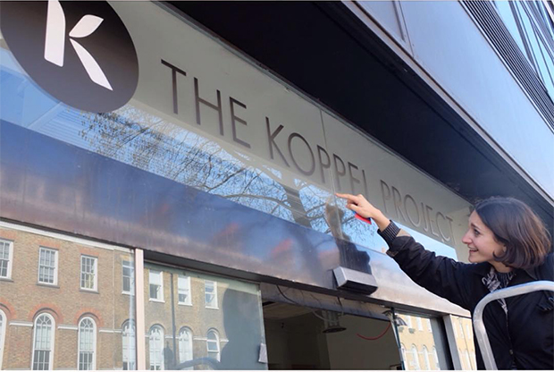 Gabriella Sonabend puts some finishing touches to the Koppel Project