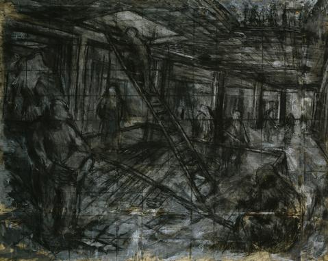 Building site, Oxford St (1952) by Leon Kossoff. From London Calling. Image courtesy of the Getty