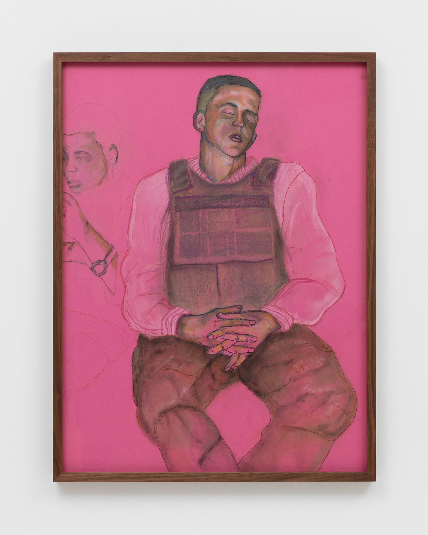 Suggested Occupation 13, 2016–18, charcoal, coloured pencil, marker and pastel on seamless paper in artist’s frame, 114.3 × 86.7 × 4.5 cm (45 × 34 × 1 ¾ in)