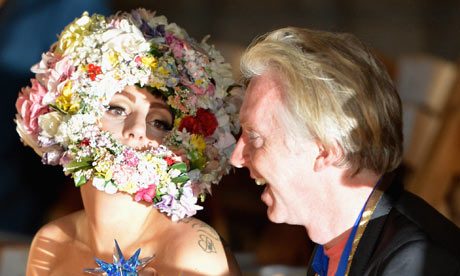 Lady Gaga and Philip Treacy at last night's show