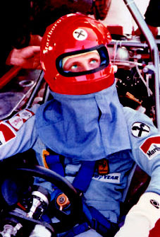Niki Lauda racing for Ferrari. As reproduced in Ferrari: Under the Skin