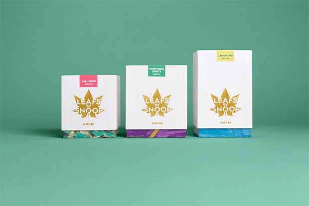 Pentagram's designs for Leafs by Snoop. Image courtesy of Pentagram