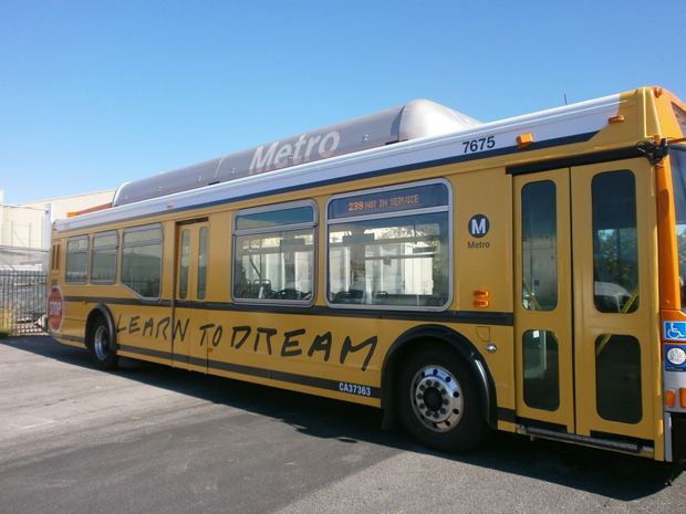 Learn to Dream bus by John Baldessari (2013)