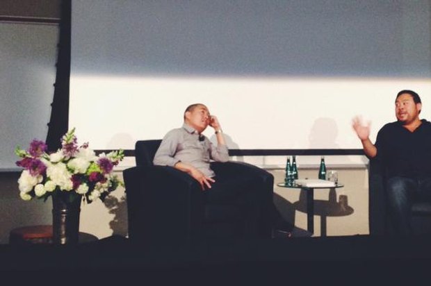 Lee and Chang in discussion. Image courtesy of Amex Canada's Twitter feed