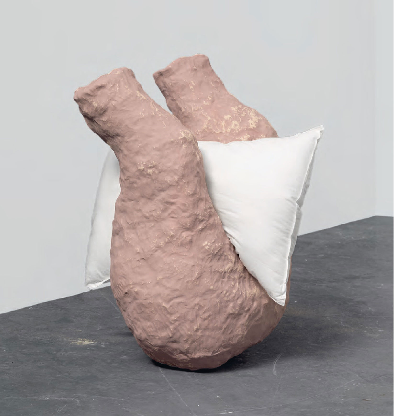 A Problem of Departure, 2013 Painted ceramic, pillow - Katie Cuddon - image courtesy the artist