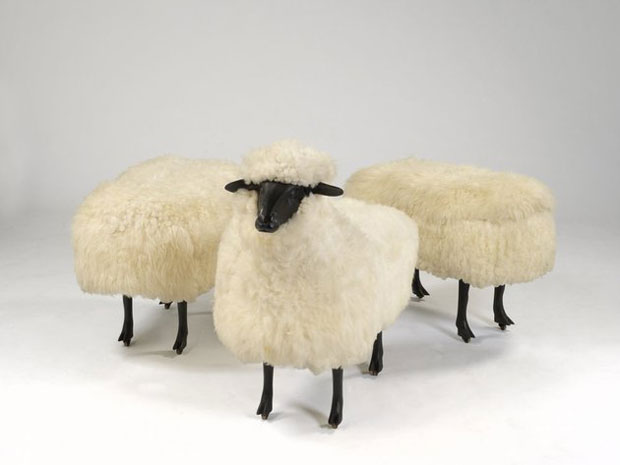 Moutons de Laine (group of 3), 1965/1974
Wool, bronze and wood on wheels - François-Xavier Lalanne