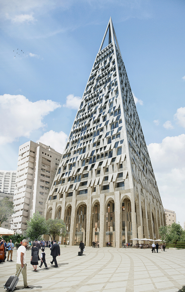 The Pyramid, Israel by by Studio Libeskind and Yigal Levi. Image courtesy of Libeskind Studio
