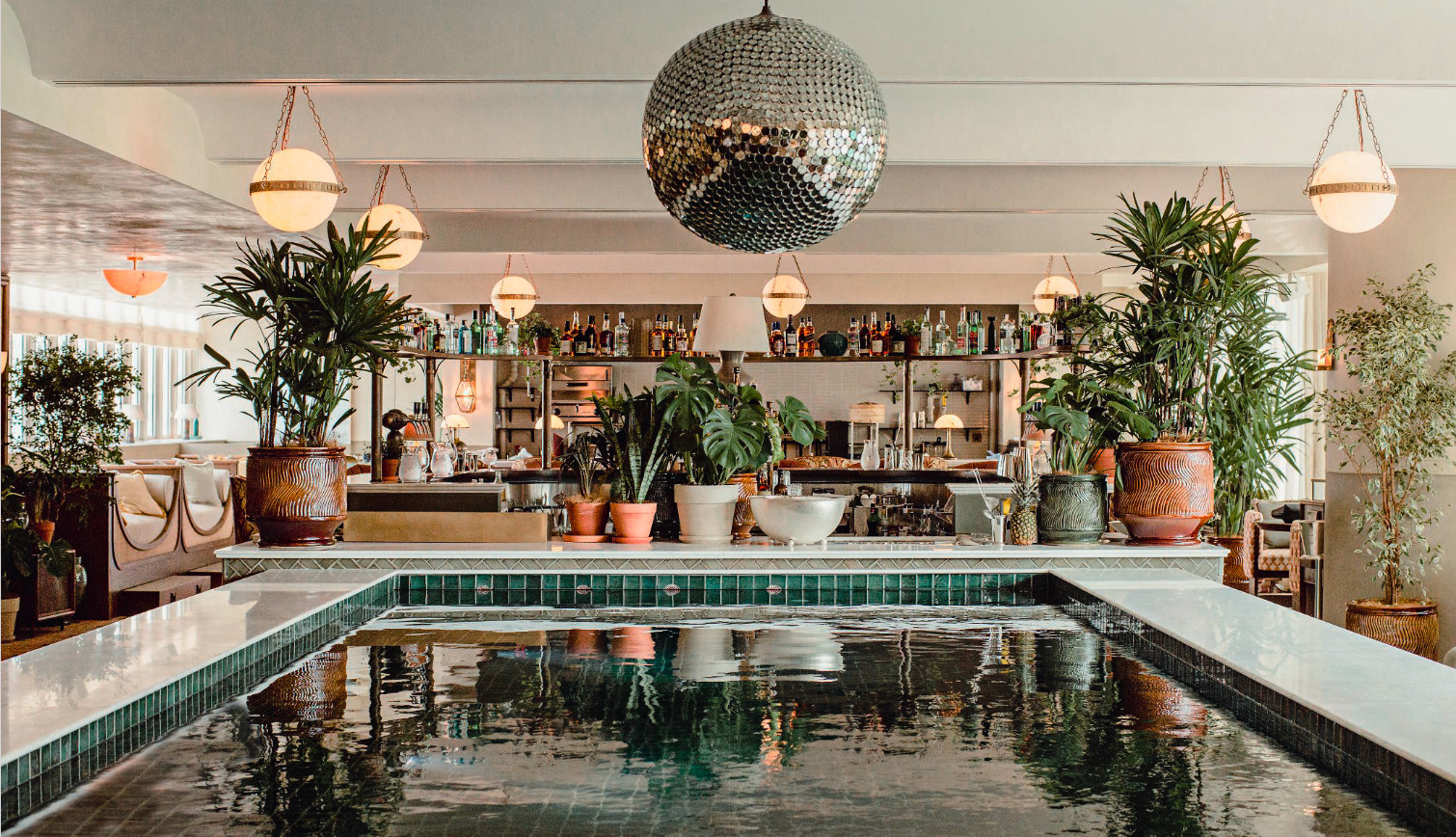 Soho House Hong Kong. Private Members’ Club, Pool Bar Hong Kong, 2019. By Linda Boronkay