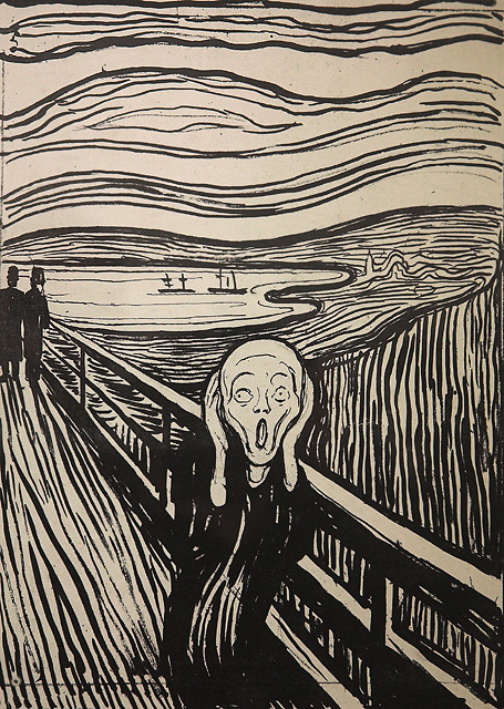 The Scream (1895), lithograph, Edvard Munch