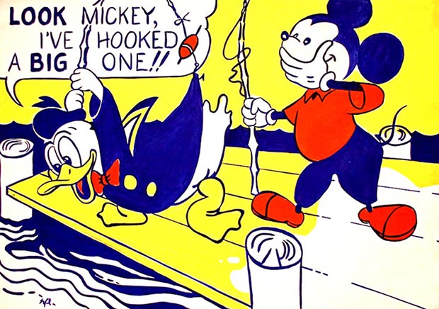 Look Mickey (1961) by Roy Lichtenstein. As reproduced in our book Pop Art