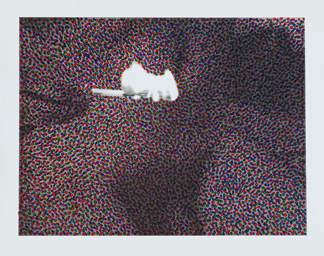 AutoPolaroid, March 1971. Dye diffusion transfer print (Polaroid film) with hand-applied ink, © Lucas Samaras