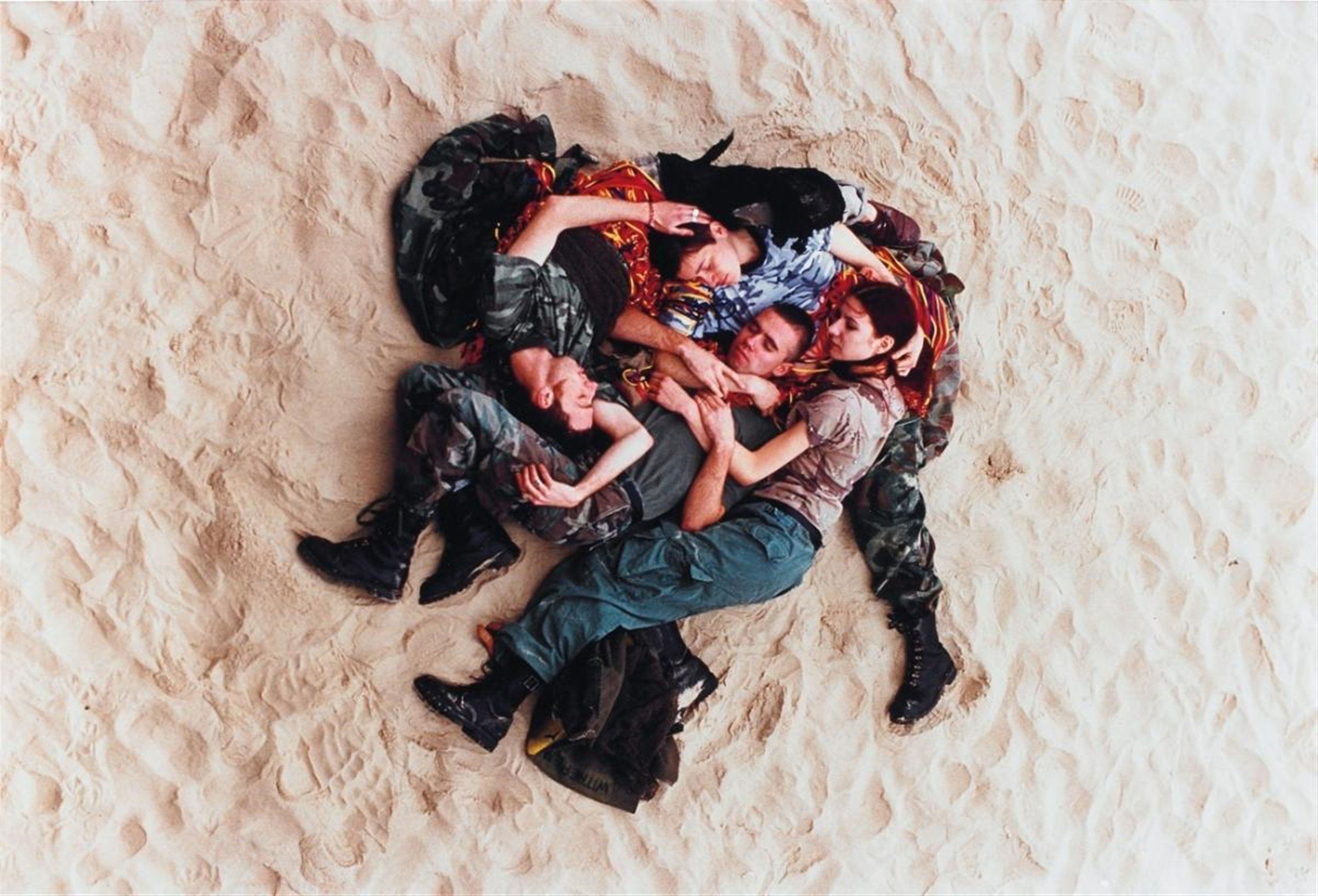 Lutz, Alex, Suzanne & Christoph on beach (1993) by Wolfgang Tillmans, currently on show at The Beguiling Siren is Thy Crest