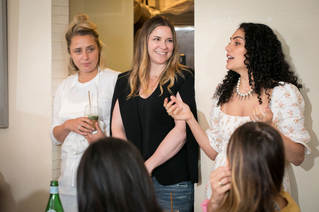 Emily addresses the guests at the launch of Breakfast: The Cookbook