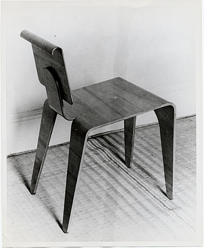 Isokon plywood stacking chairs, 1935–6; first version by Marcel Breuer