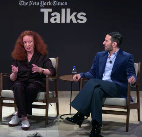 Grace Coddington and Marc Jacobs at last Friday's Times Talk