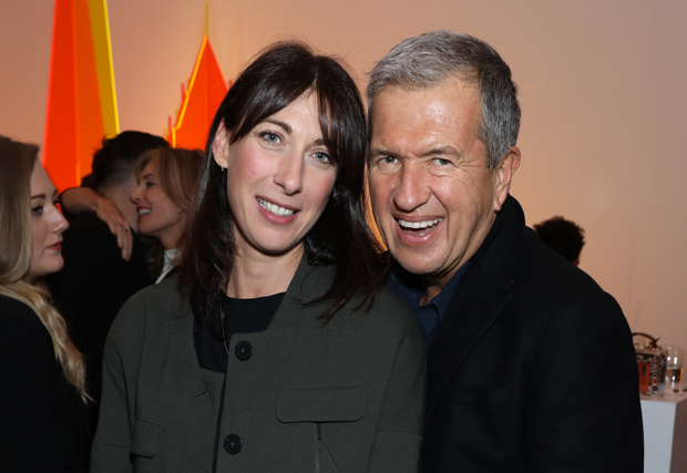 Samantha Cameron and Mario Testino at Sotheby's last night
