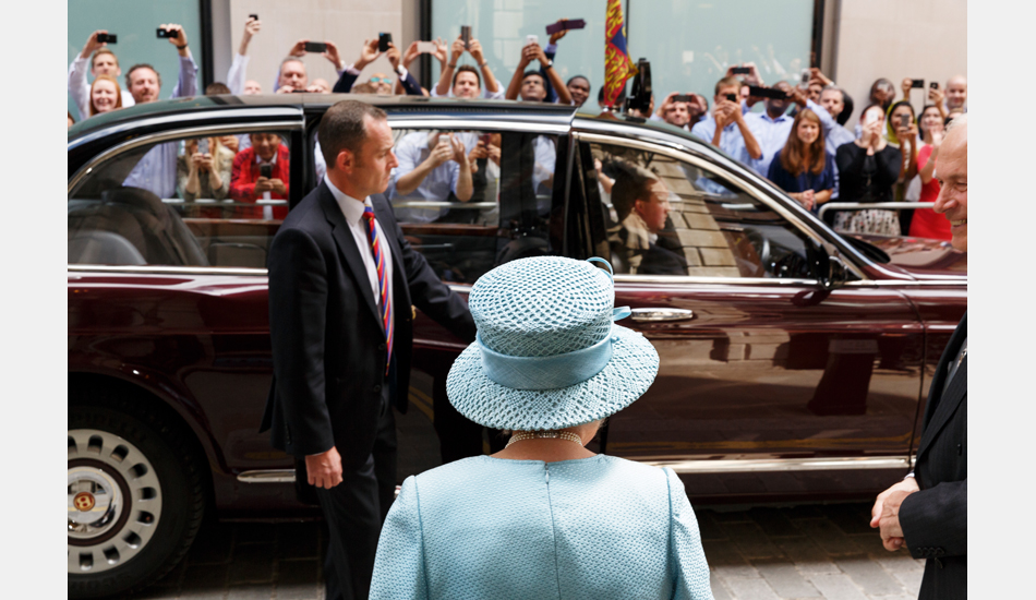 The Queen visiting the Livery Hall of the Drapers’ Livery Company for their 650th anniversary, the City of London, London, England, 2014