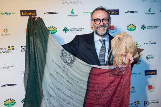 Massimo Bottura shows his colours on winning The White Guide Global Gastronomy Award earlier this year