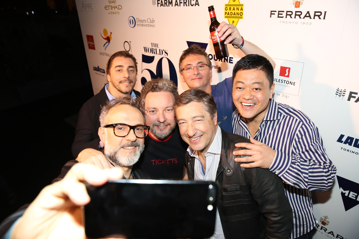 Massimo Bottura with Albert Adria, Joan Roca, Andoni Luis Aduriz, Jordi Roca