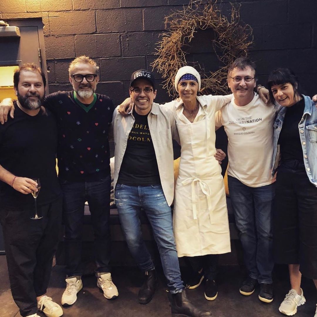 Massimo with Enrique Olvera (far left), Dominique Crenn (centre right) and Andoni Luis Aduriz (second from right)