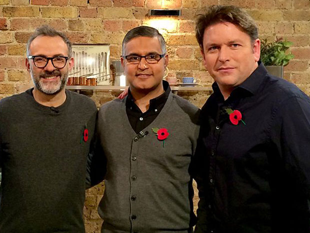 Saturday Kitchen, from left: Massimo Bottura, Atul Kochhar and James Martin