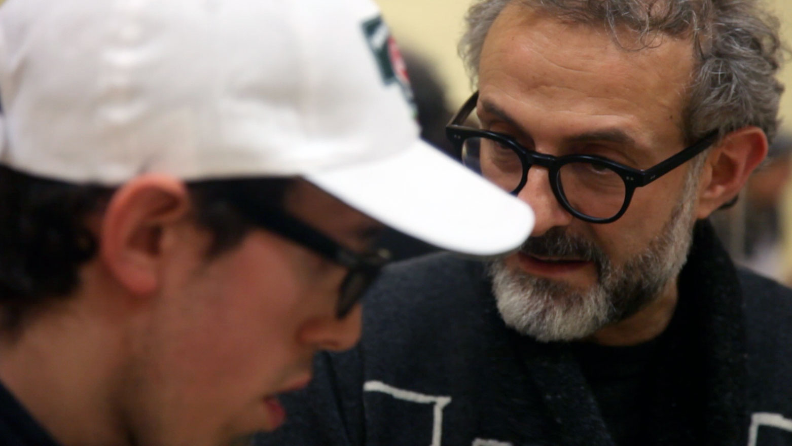 Massimo Bottura (right) at Il Tortellante. Image courtesy of Aut Aut Modena