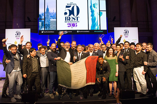 Massimo Bottura and co at The World's 50 Best Restaurants awards in New York, June 2016