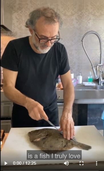 Massimo Bottura in one of his Kitchen Quarantine episodes