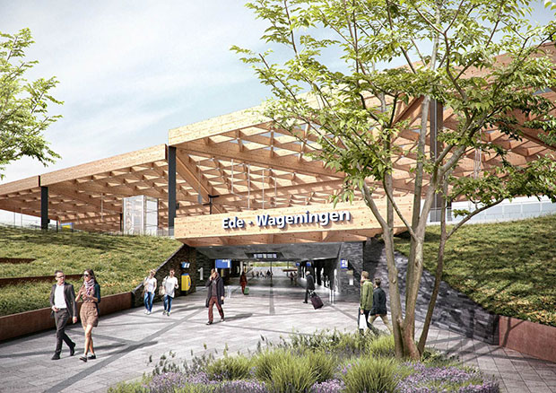 Mecanoo’s wooden station is on track