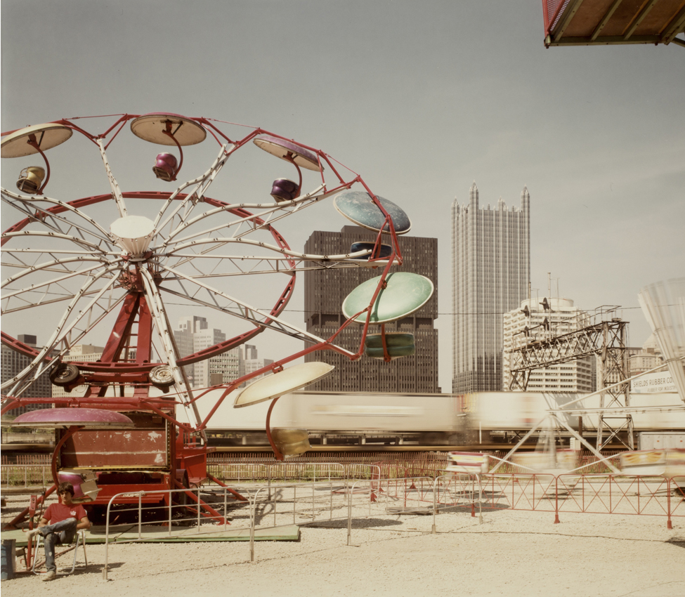 Pittsburgh, Carnival and train, 1984, by Joel Meyerowitz