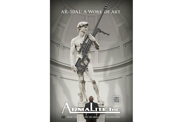 ArmaLite's offending advert for the AR-50A1