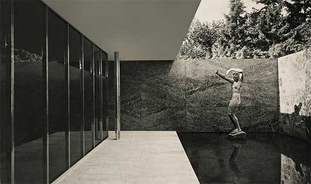 Barcelona Pavilion (1928-29); small courtyard with Georg Kolbe's Dawn - Mies van der Rohe 