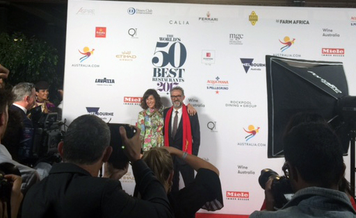 Massimo Bottura and his wife Lara at the 2017 awards