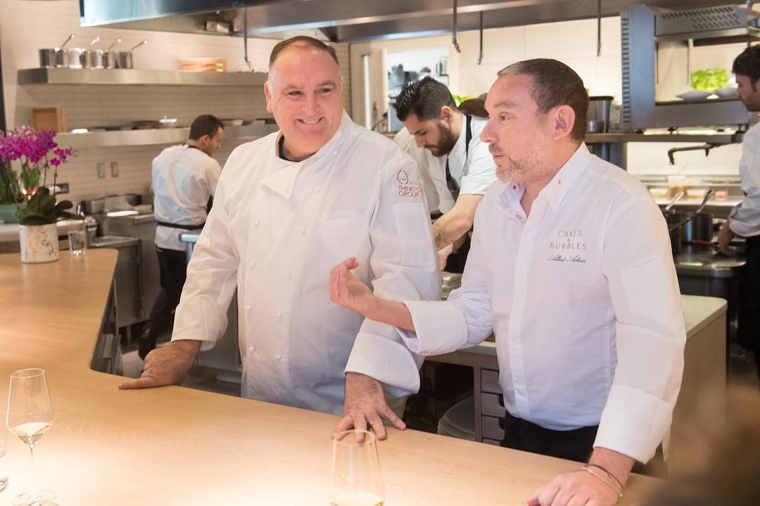 José Andrés (left) and  Albert Adrià (right) at Minibar, Washington DC. Image courtesy of Minibar's Instagram