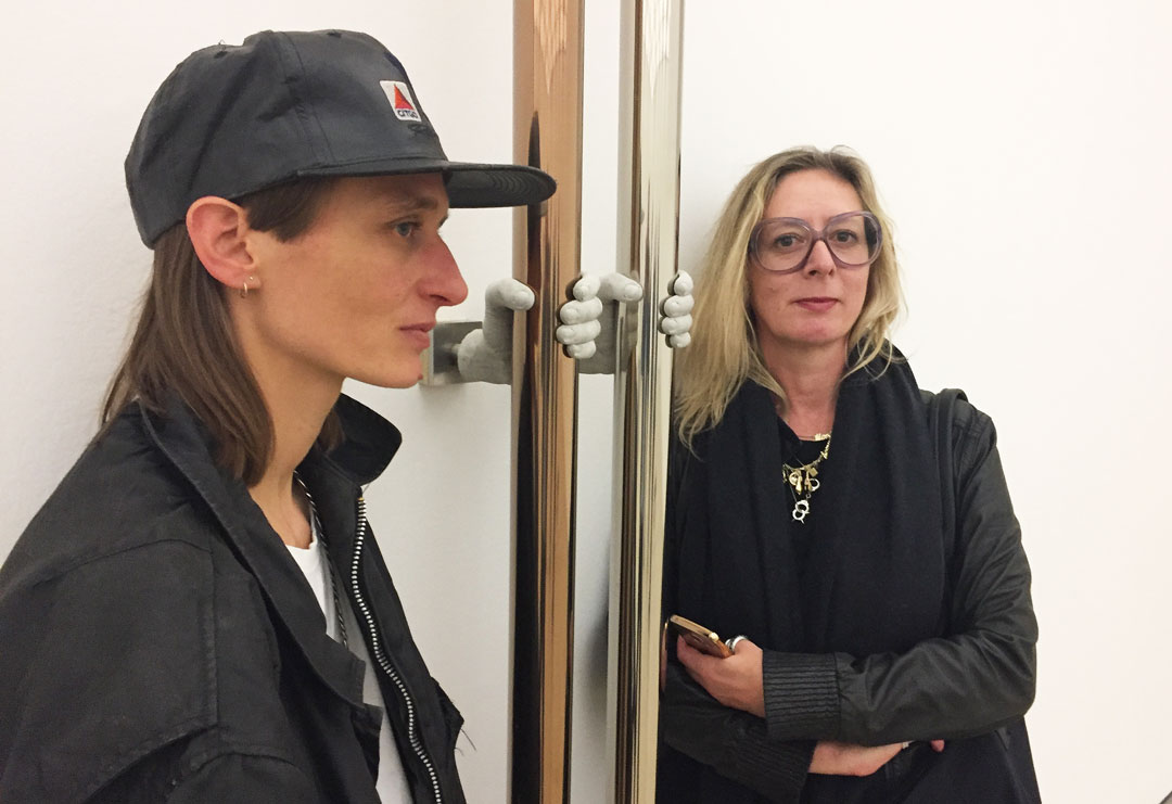 Toni Schmale left and Monica Bonvicini in front of Toni Schmalz's 170 grad 2017 BALTIC Artists’ Award 2017, BALTIC Centre for Contemporary Art, Gateshead
All photos Mat Smith