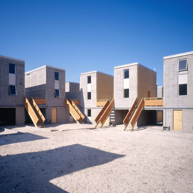 The Quinta Monroy housing development, 2004, before residents moved in, by Alejandro Aravena's Elemental practice