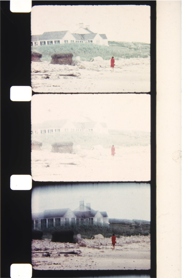 John F. Kennedy Jr. walking on the beach in front of the Warhol/Morrissey house, Montauk, August 1972