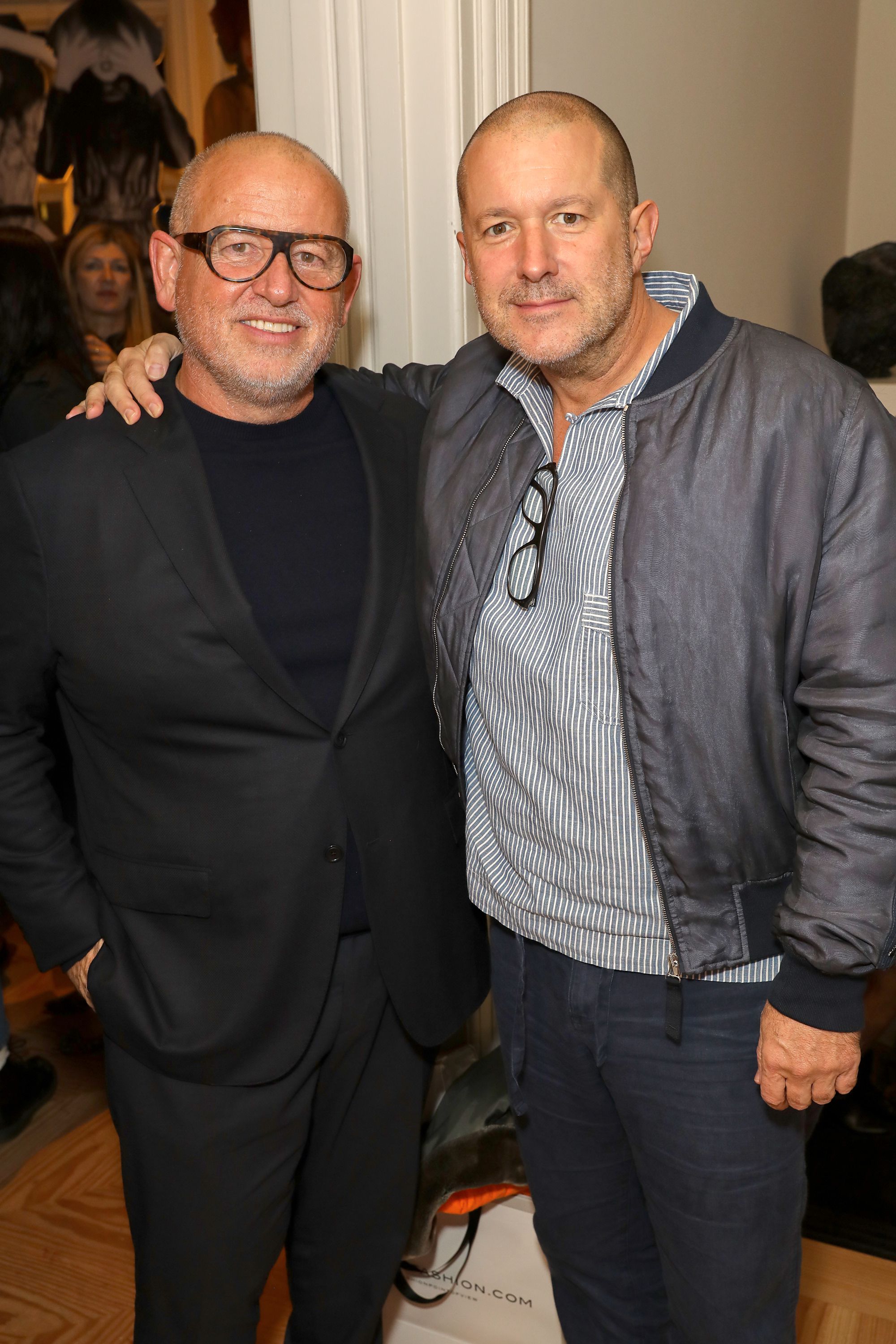 Fabien Baron and Sir Jonathan Ive at the book launch Fabien Baron: Works 1983-2019 at MATCHESFASHION, 5 Carlos Place