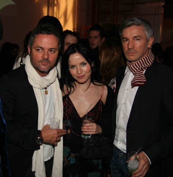 Nellee Hooper (left) with Andrea Corr and Baz Luhrmann (right)